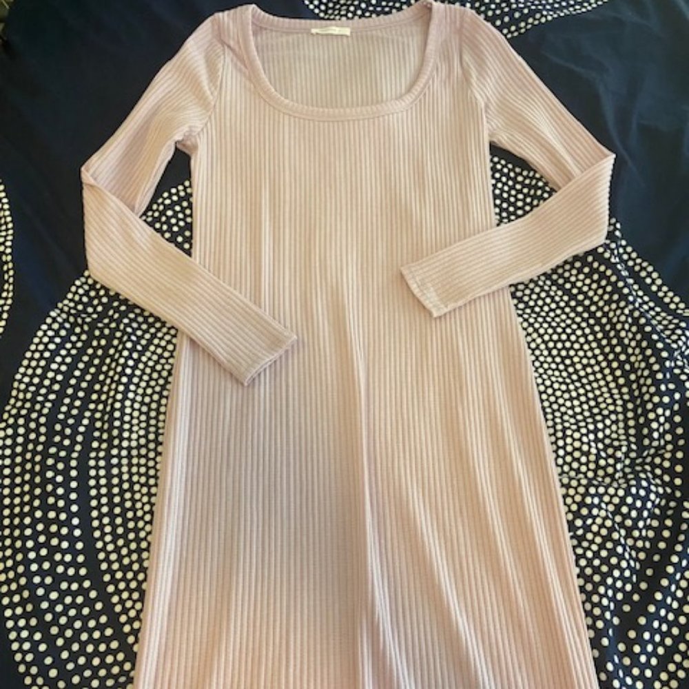 Pinkblush Maternity Purple Ribbed Midi Dress